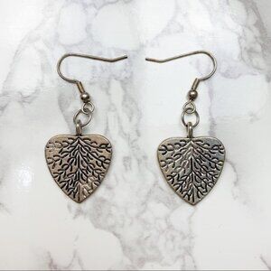 Silver Dangle Leaf Earrings